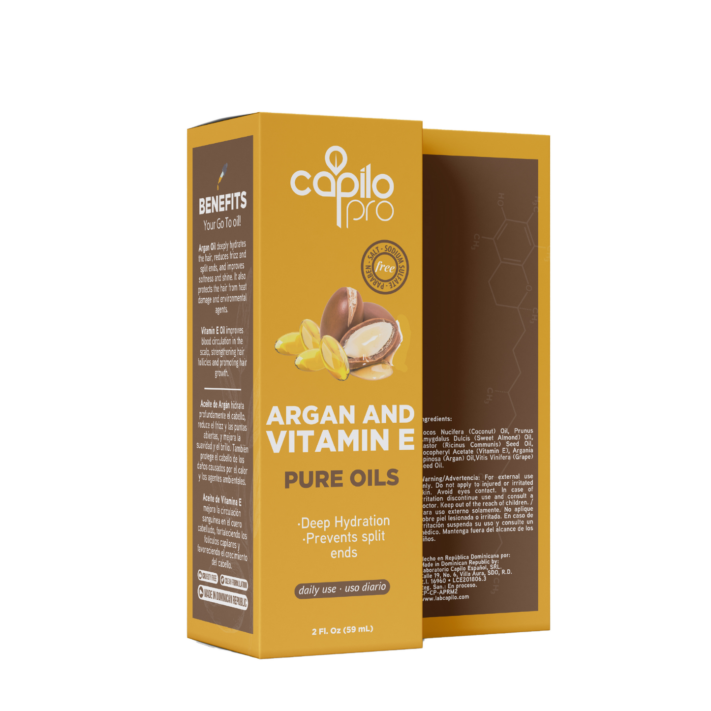 Capilo Pro Aceite de Argán y Vitamina E 2 oz.