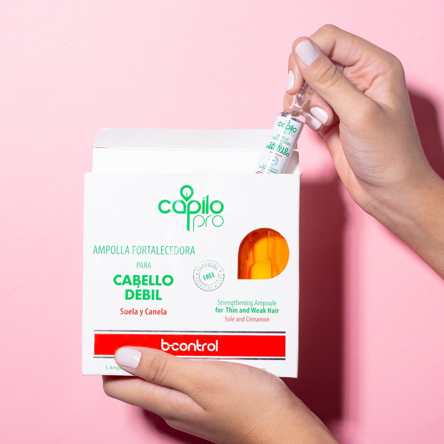Capilo Pro B Control Ampoules 5 units x 10 ml. | Based on Sole and Cinnamon | For Fine and Weak Hair