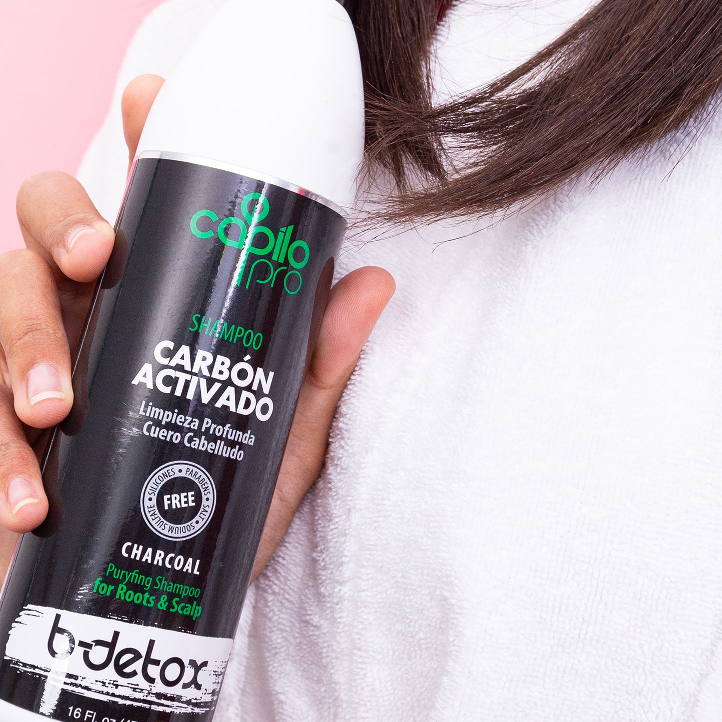 Capilo Pro B Detox Deep Cleansing Shampoo 16 oz. | Activated Charcoal and Peppermint