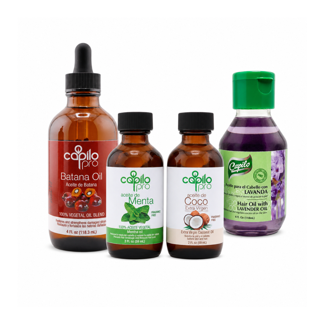 Hair Oiling Kit | Batana, Peppermint, Coconut & Lavender Oil Set