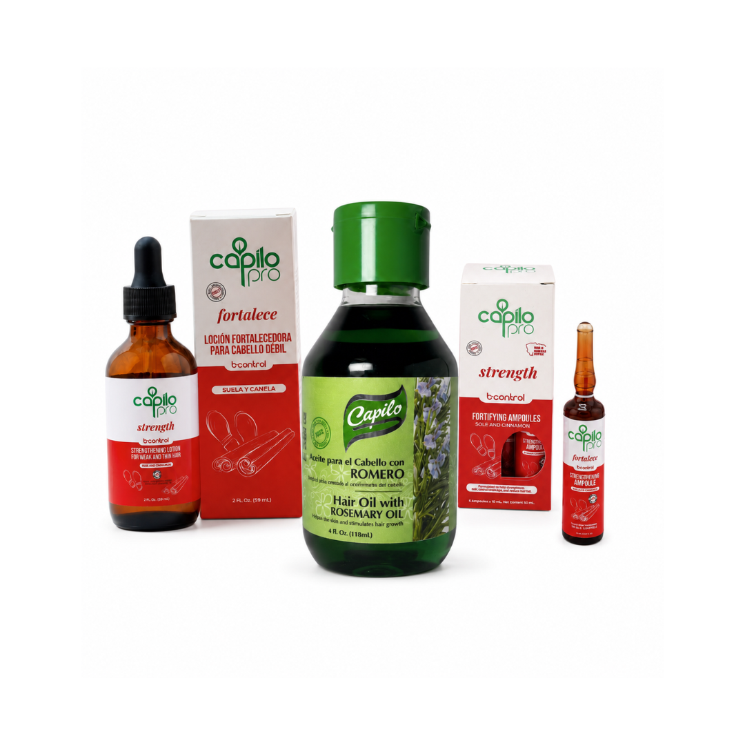 Hair Strengthening Kit | Rosemary Oil, Ampoules & Fortifying Lotion