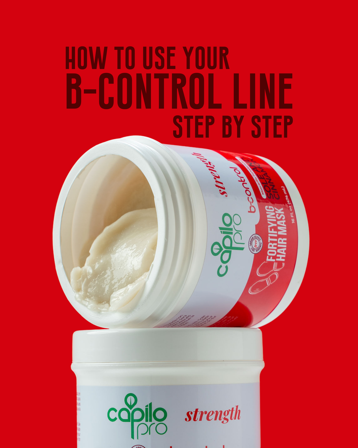 Capilo Pro B Control Strengthening Mask 16 oz. | Based on Sole and Cinnamon | Hair Mask for Fine and Weak Hair