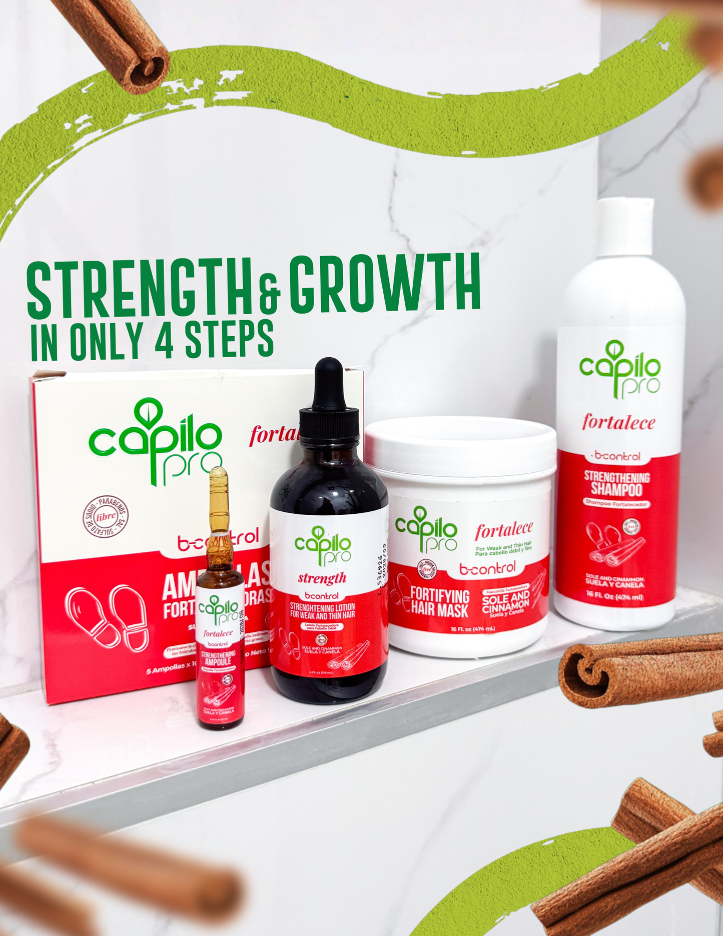 Enhanced Capilo Pro B Line | Strengthening Hair and Scalp System | Hair Loss Prevention | Free of Mineral Oil & Parabens