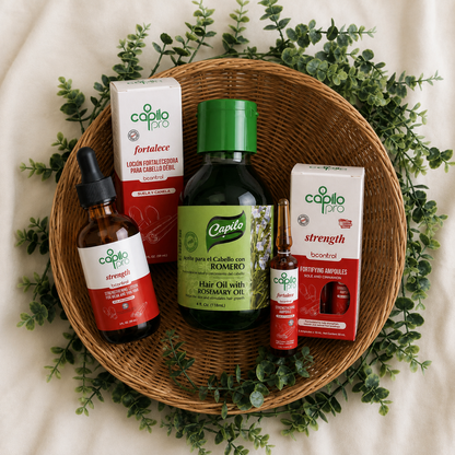 Hair Strengthening Kit | Rosemary Oil, Ampoules & Fortifying Lotion