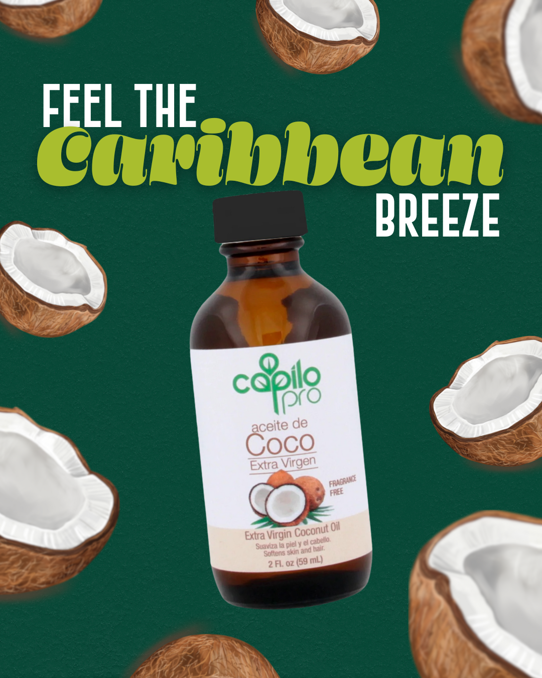 Aceite de coco virgen extra Capilo Pro: hidratación profunda para el cabello y la piel