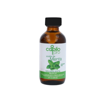 Aceite de menta Capilo Pro 2 oz | Estimula la circulación del cuero cabelludo y la hidratación de la piel | Mezcla de aceite de soja y aceite de menta