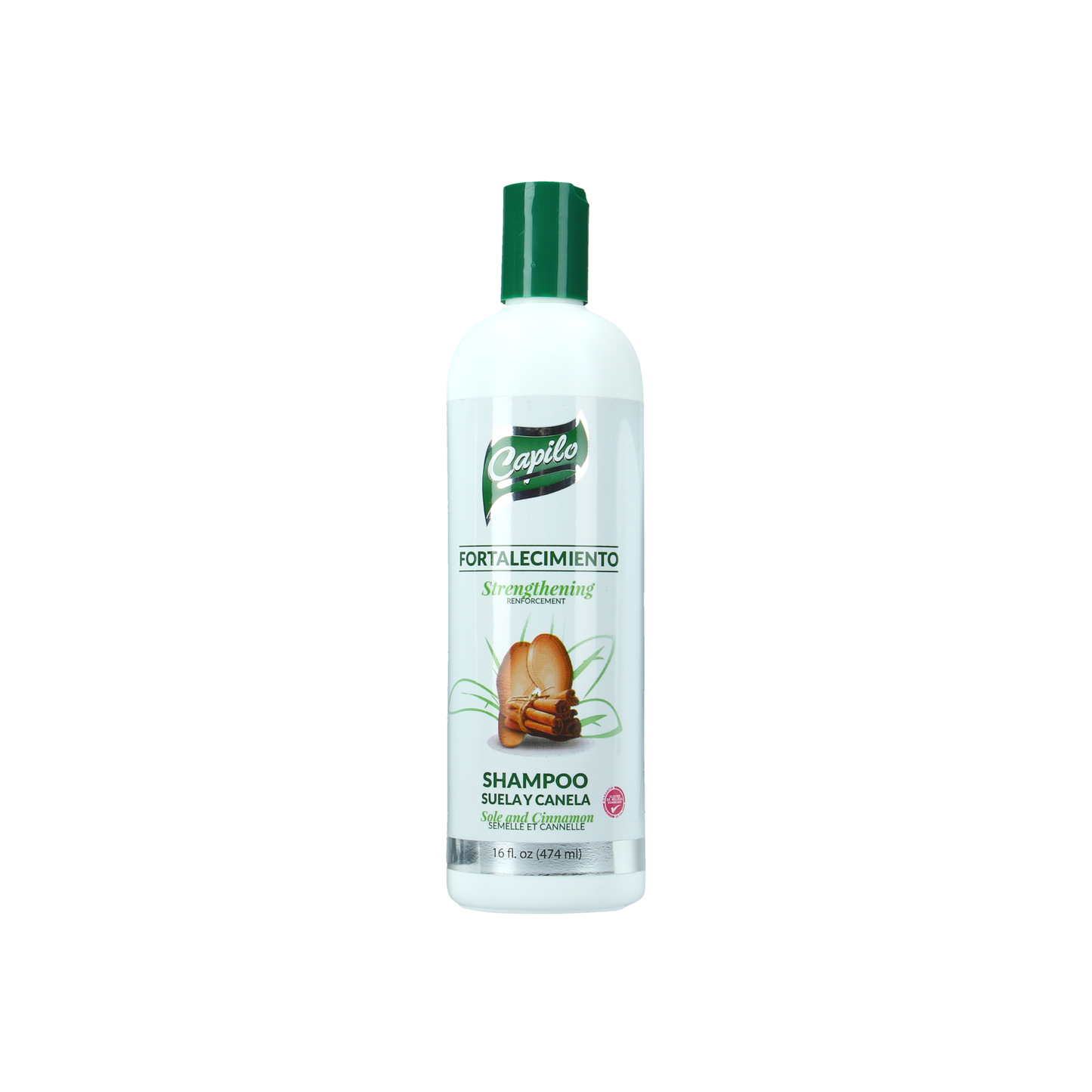 Capilo Sole and Cinnamon Strengthening Shampoo 16 oz – Deep cleansing shampoo that thickens, strengthens hair, and promotes healthy growth. Mineral oil and petroleum-free.