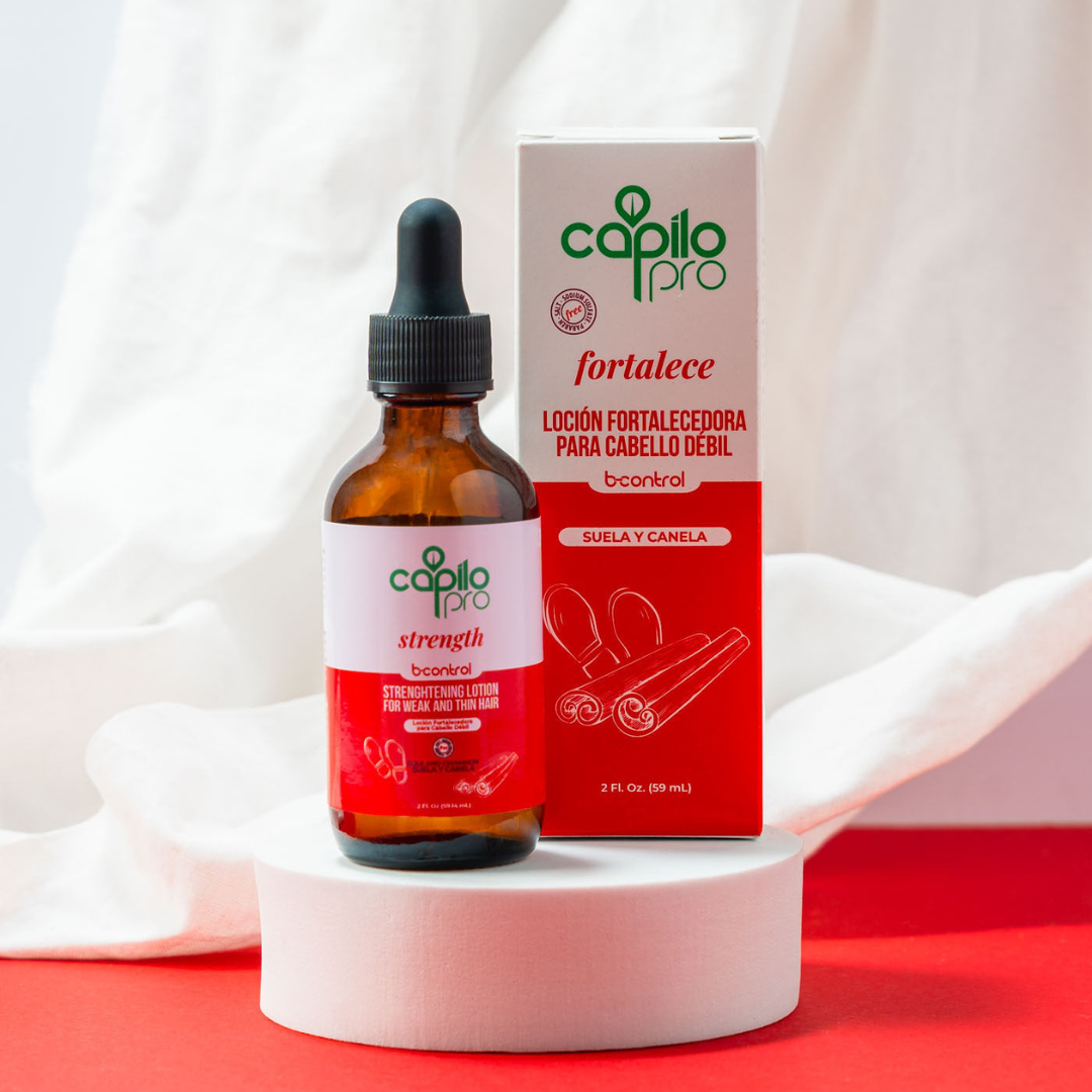 Capilo Pro B Control Strengthening Lotion 4 oz. | Based on Sole Extract and Cinnamon | Scalp Dropper for Fine and Weak Hair