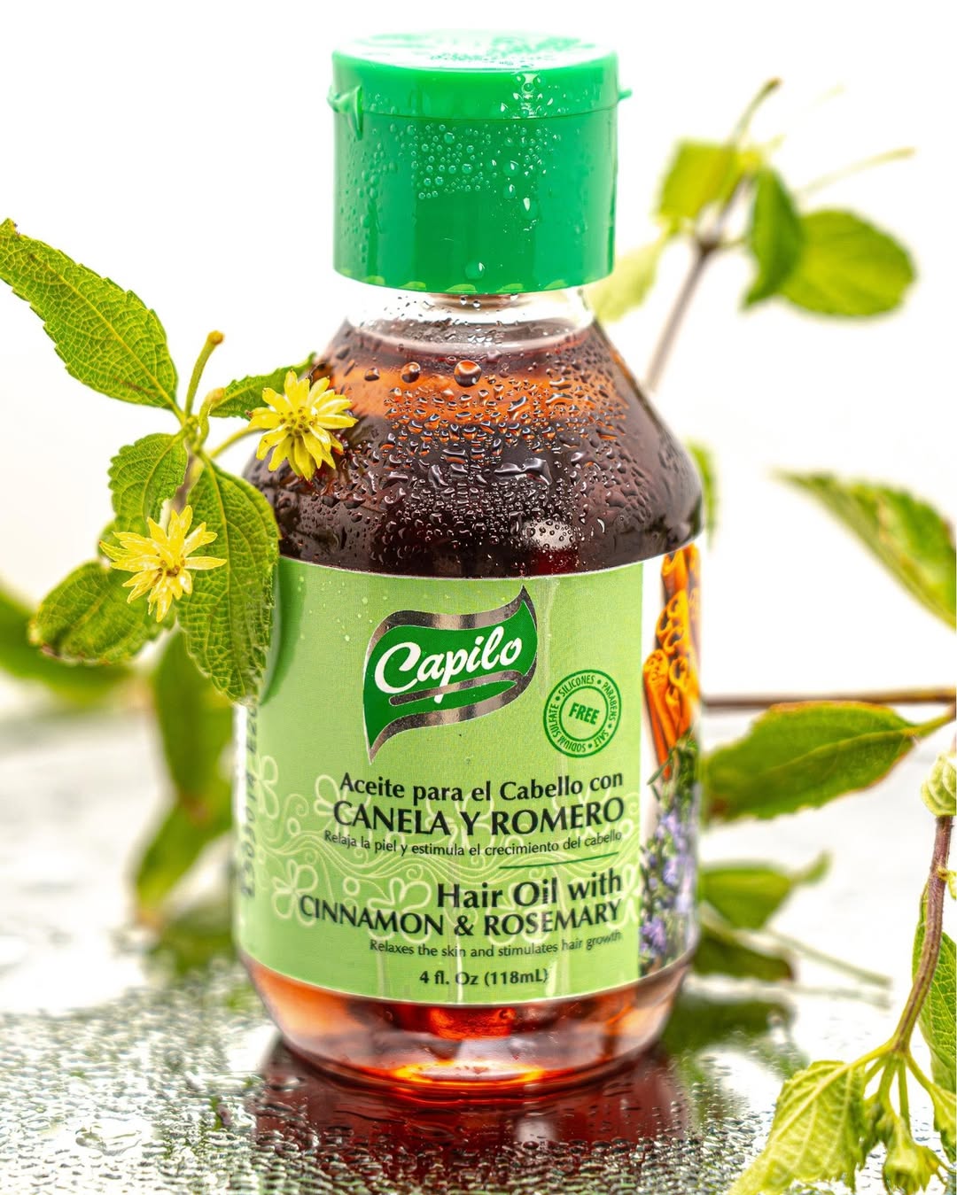 Capilo Cinnamon and Rosemary Oil 4 oz| Prevent hair loss while stimulating growth | Blend of Mineral Oil and Cinnamon Oil