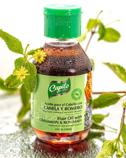 Capilo Cinnamon and Rosemary Oil 4 oz| Prevent hair loss while stimulating growth | Blend of Mineral Oil and Cinnamon Oil