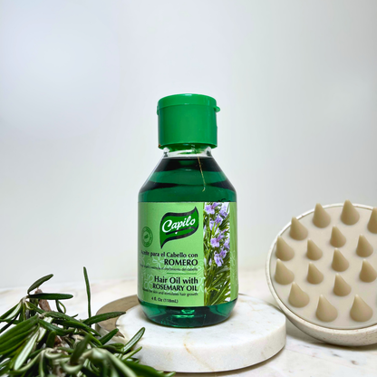 Capilo Rosemary Oil, Hair Growth and Skin Care Made w/Blend of Mineral Oil and Fruit Oil (4 oz Bottle)