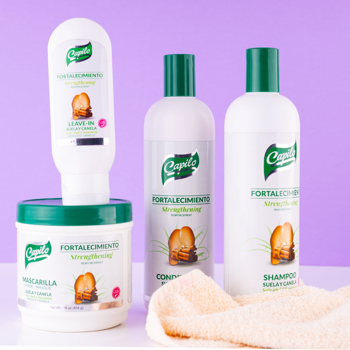 CAPILO SOLE AND CINNAMON LINE | STRENGTHENING PRODUCT | HAIR THICKENER. MINERAL OIL FREE, PETROLEUM JELLY FREE