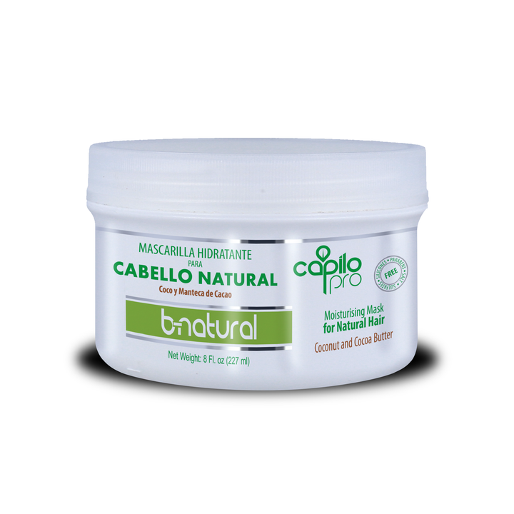 Capilo Pro B Natural Moisturizing Hair Mask 8 oz. | Coconut Oil and Cocoa Butter | Moisturizer for Natural, Kinky and Curly Hair | Paraben and Sulfate Free