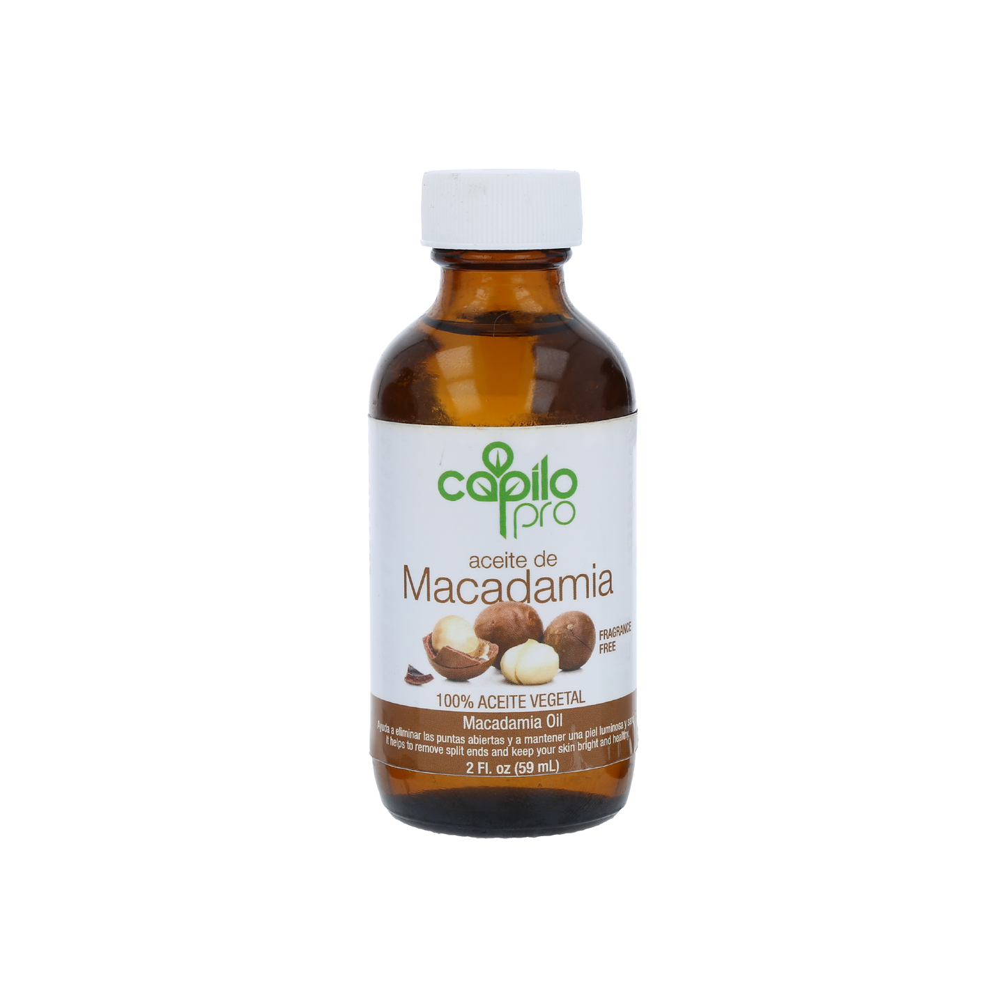 Capilo Pro Macadamia Oil 2 oz. | Hydrates and prevents broken ends | Blend of Soybean and Pure Macadamia Oil