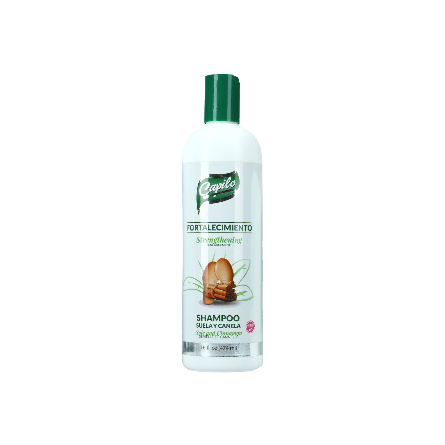 CAPILO SOLE AND CINNAMON STRENGTHENING SHAMPOO | HAIR THICKENER | MINERAL OIL FREE, PETROLEUM JELLY FREE. 16 OZ
